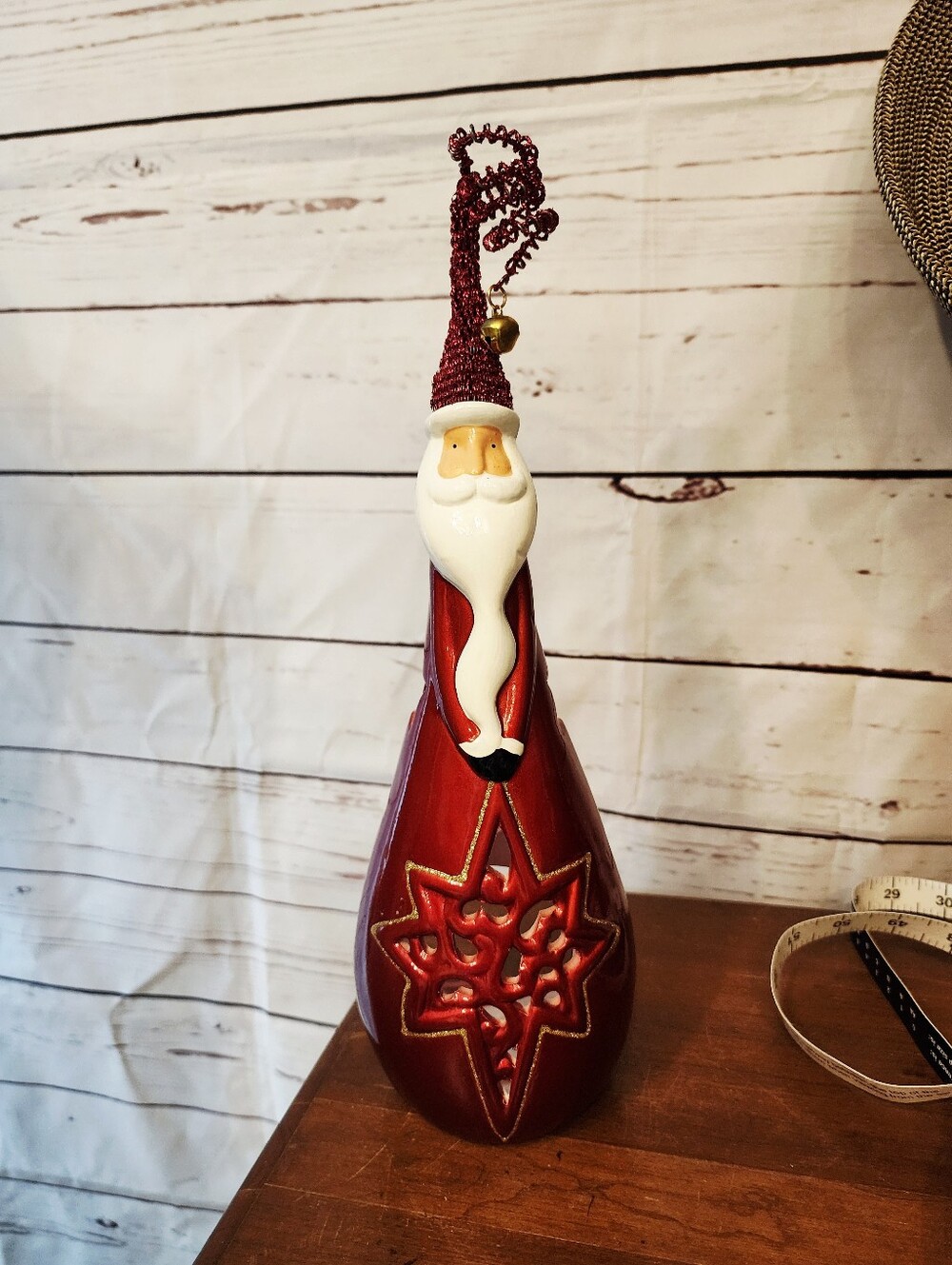 Pier 1 Holiday Santa Figurine Tea Light